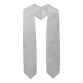 Silver satin graduation stole with V-neck design for ceremonies and formal events - 182cm / Gray
