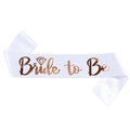 Écharpe en satin blanc Bride to Be avec lettrage doré rose pour enterrement de vie - Écharpe de Mariée