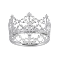 Elegant hollow silver metal crown topper for children birthday cake decoration - Silver