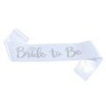 Écharpe Bride to Be en satin blanc avec paillettes argentées pour enterrement de vie de jeune fille - Taille unique / Bride To Be Argent