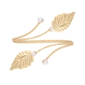 Bracciale da braccio a foglia d'oro con perle bianche in stile dea greca - BH051 Bracciale da Braccio Foglia Oro Perla