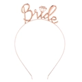 Serre-tête Bride en métal or rose avec icône diamant pour enterrement de vie de jeune fille - Serre-tête Or Rose