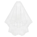 Voile de mariée classique double couche en tulle fin blanc avec un drapé élégant - Voile Bordé