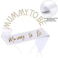 Set con cerchietto Mummy To Be con strass e fascia in raso per festa baby shower - Set Oro