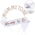 Set fascia e cerchietto Mummy To Be bianco e oro rosa per baby shower party - Oro Rosa (Strass Bianchi)