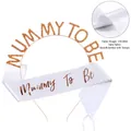 Set cerchietto Mummy To Be oro rosa e fascia in raso bianco per festa baby shower - Oro Rosa (Cerchietto Champagne)