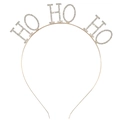 Goldenes Weihnachts-Stirnband mit glitzernden HO HO HO Buchstaben aus Strasssteinen - HOHO Gold