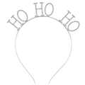 Diadema navideña plateada con eslogan HO HO HO y brillantes diamantes de imitación - HO HO HO Plateado