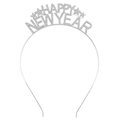 Serre-tête Merry Christmas argenté avec strass et inscription Happy New Year chic - Nouvel An Style 1 Argent