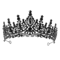 Gothic black rhinestone bridal crown for Halloween wedding and bachelorette party outfits - One Size / Black Vintage Gothic Crown (HG003)