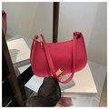Chic rose red underarm bag in premium faux leather with a minimalist retro design - Rose Pink