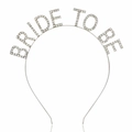 Dettaglio del cerchietto per capelli da sposa in argento con scritte BRIDE TO BE in strass - BRIDE TO BE Argento