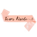 Écharpe satin rose Team Bride avec texte or rose pour enterrement de vie de jeune fille - Écharpe de Demoiselle d'Honneur