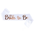 Écharpe Bride to Be blanche avec lettrage or rose pour enterrement de vie de jeune fille - Écharpe de Mariée