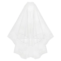 White multi-layer bridal veil with satin edge and elegant tulle design for weddings - White