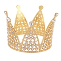 Topper per torta a corona in lega dorata con cristalli scintillanti per feste - Oro
