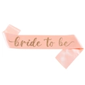 Rosafarbene Satin Schärpe Bride to Be mit Goldschrift für Junggesellenabschiede - Einheitsgröße / Champagner Schärpe