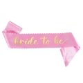 Rosa Schärpe Bride to be aus Satin mit Golddruck und elegantem Wellenrand - Einheitsgröße / Rosa Wellenkante Schärpe Mit Goldener Schrift