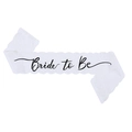 White lace sash with black Bride to Be script for bridal shower and bachelorette party - One Size / White Lace Black Letter Sash