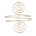 Minimalist golden spiral arm cuff with multilayer design and bohemian swirl details - Minimalist Double Spiral Style (BH005)