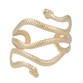 Baroque style golden snake arm cuff with detailed scale texture and open wrap design - Fine Snake Pattern Snake Style (BH011)