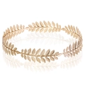 Elegant gold laurel leaf bridal headband crown with polished metallic finish - Gold Headband (FG051)