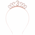 Tiara per il 3° compleanno in oro rosa con strass luccicanti e numero tre - 3Y / Oro rosa