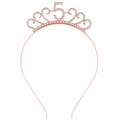 Tiara di compleanno numero 5 in oro rosa con strass per festa di ragazze - 5Y / Oro rosa