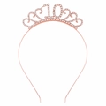 Serre-tête diadème d'anniversaire or rose avec strass brillants et le chiffre 10 - 10ème anniversaire / Or rose
