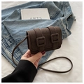 Mini borsa a tracolla retrò marrone scuro con motivo a coccodrillo e fibbia - caffè
