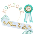 Kit de Baby Shower avec serre-tête Mom To Be, écharpe et badge ruban Dad To Be - Mom To Be Articles De Fête Verts / Vert
