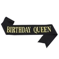 Fascia Birthday Queen nera glitterata con scritte dorate per festa di compleanno - Taglia unica / Birthday Queen