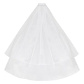 Elegante velo de novia blanco de dos capas con peine para bodas y celebraciones - Blanco / Menos de 60cm