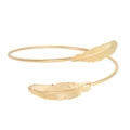 Bracelet de bras spirale plume dorée élégant avec design de feuille en métal pour femme - Style Spirale de Plume (BH019)