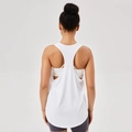 Canotta yoga da donna bianca con design racerback e tessuto mesh traspirante per sport - S / Bianco