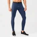 Navy blue men's compression leggings with high-elastic waist for gym and running workouts - S / Navy Blue