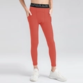 Kids red high-elasticity sports leggings with pockets and elastic upgrade waistband - 120 / Rust Red