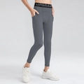Dark grey high-elastic boys compression pants with side pocket and UPGRADE waistband - 120 / Medium Grey