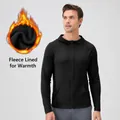 Men's thermal fitness jacket in black with fleece lining and zipper closure - Black (Fleece Lined)