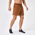 Braune, schnell trocknende Herren-Sportshorts mit elastischem Bund für Fitness und Training - S / Kupferbraun
