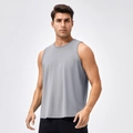 Men's light grey mesh gym vest featuring breathable quick-dry fabric for summer fitness - S / Tops / Light Gray