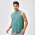 Men's loose teal fitness vest made of breathable quick-dry fabric for sports training - S / Tops / Limestone Green