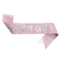 Fascia di compleanno rosa glitterata con testo olografico Birthday Queen e spilla - Selected Queen - Rosa Iridescente / Taglia unica