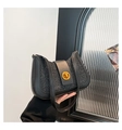 Sac sous le bras chic à paillettes noires avec fermoir doré et grande capacité - Noir