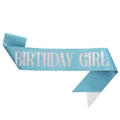 Fascia glitterata azzurra con scritta BIRTHDAY GIRL per feste di compleanno - Ragazza Selezionata - Fantasia Blu Lago / Taglia unica