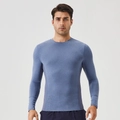 Men's quick-dry long sleeve compression shirt in heather grey-blue for athletic training - S / Melange Blue