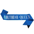 Fascia blu scintillante Birthday Queen con scritte argentate per festa compleanno - Selected Queen - Blu Reale Iridescente / Taglia unica