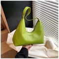 Bolso de hombro en charol verde neón con cierre de cremallera y logotipo - Verde
