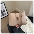 Schicke beige Umhängetasche mit Retro-Metallverschluss und Knotendetail - Khaki