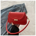 Borsa a tracolla rossa chic in ecopelle con chiusura dorata per donna - Rosso